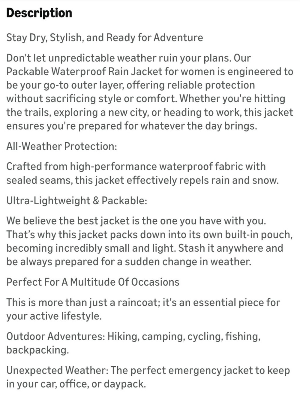 NIB Orolay Raincoat W/ Hood Waterproof Lightweight Windbreaker Jacket XXL Hiking - Picture 8 of 9
